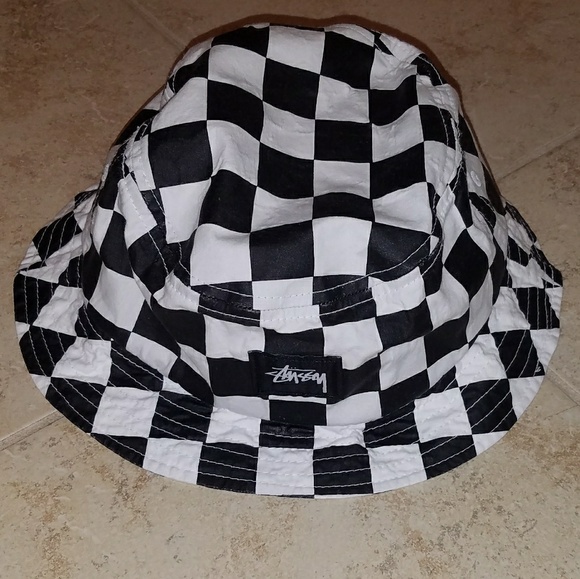 checkerboard bucket hat